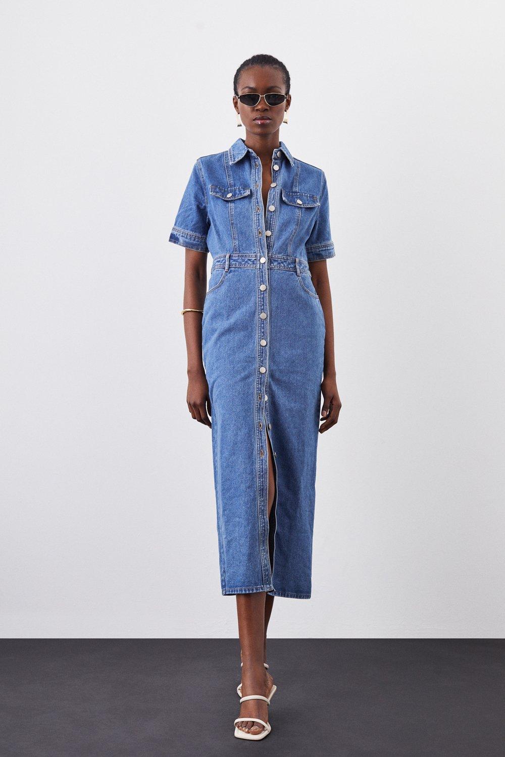 Warehouse western denim shirt dress sale